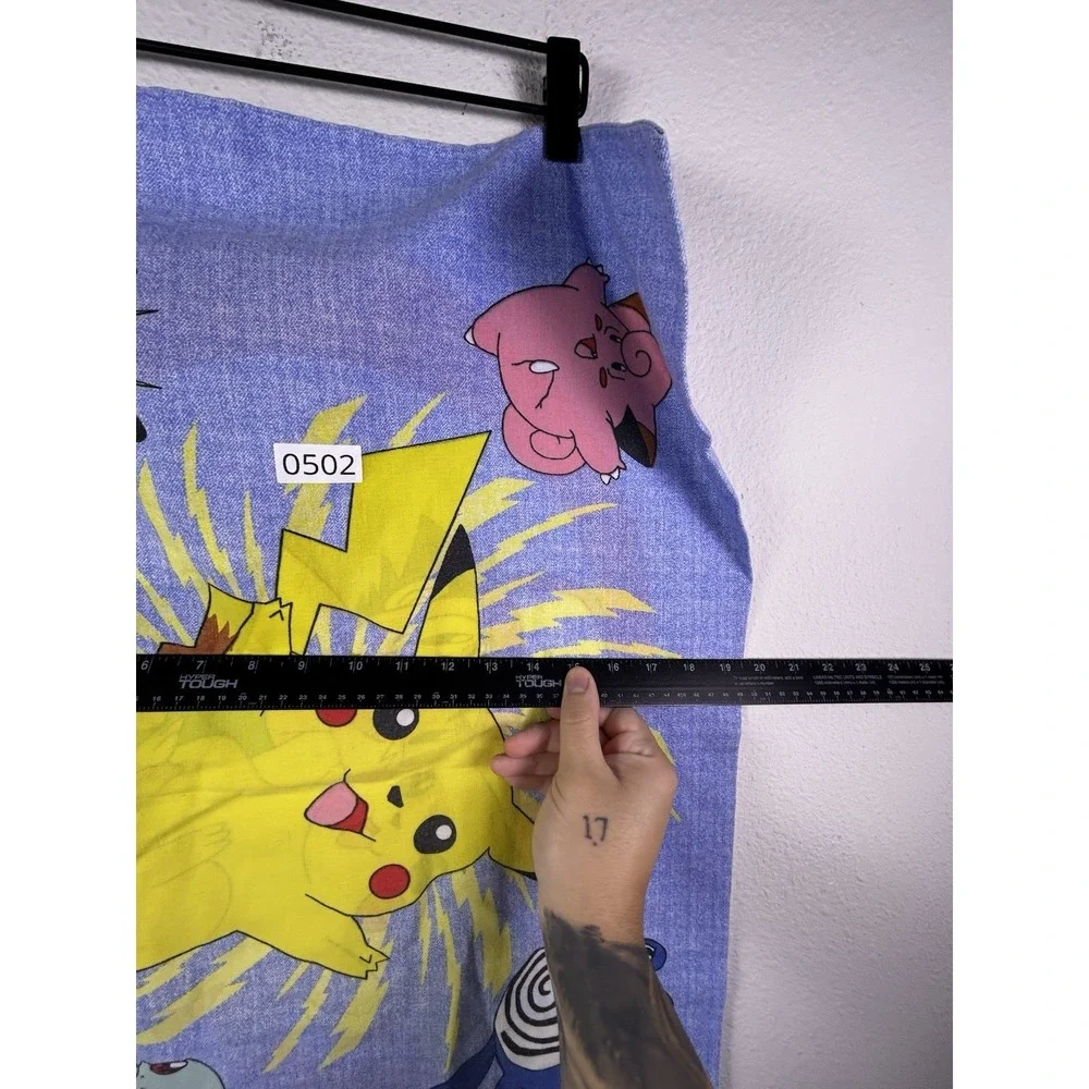 Vintage Pokemon Pillowcase Cover Standard Size Pikachu Ash CLEAN‎